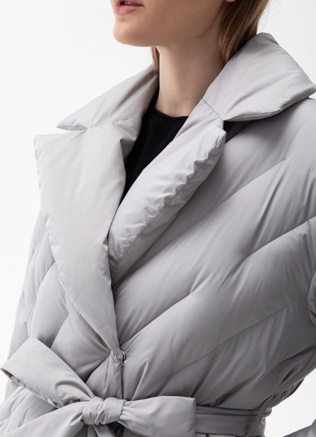 Женский пуховик с английским воротником модель № 28380 универмаг малина