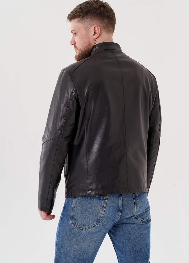 Мужская кожаная куртка  модель № 24436 универмаг малина