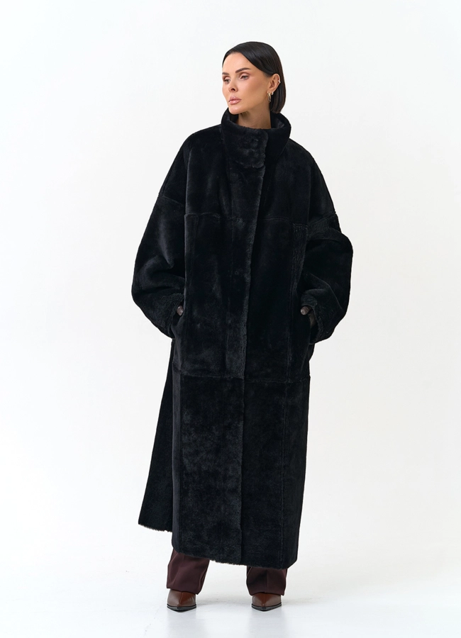 Женская двухсторонняя дубленка оверсайз модель № 34197 универмаг малина фото