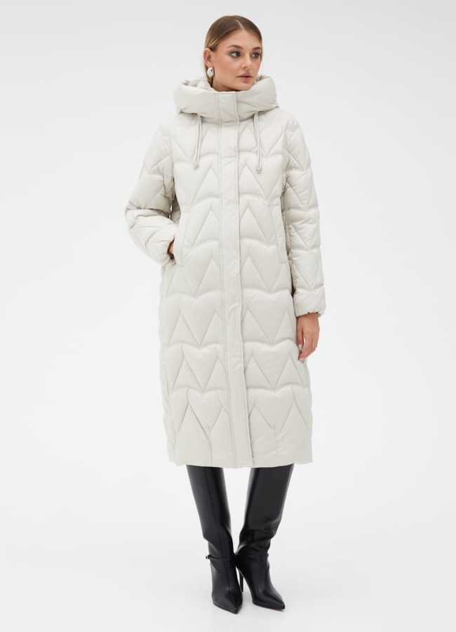 Женский светлый пуховик модель № 31139 в рассрочку