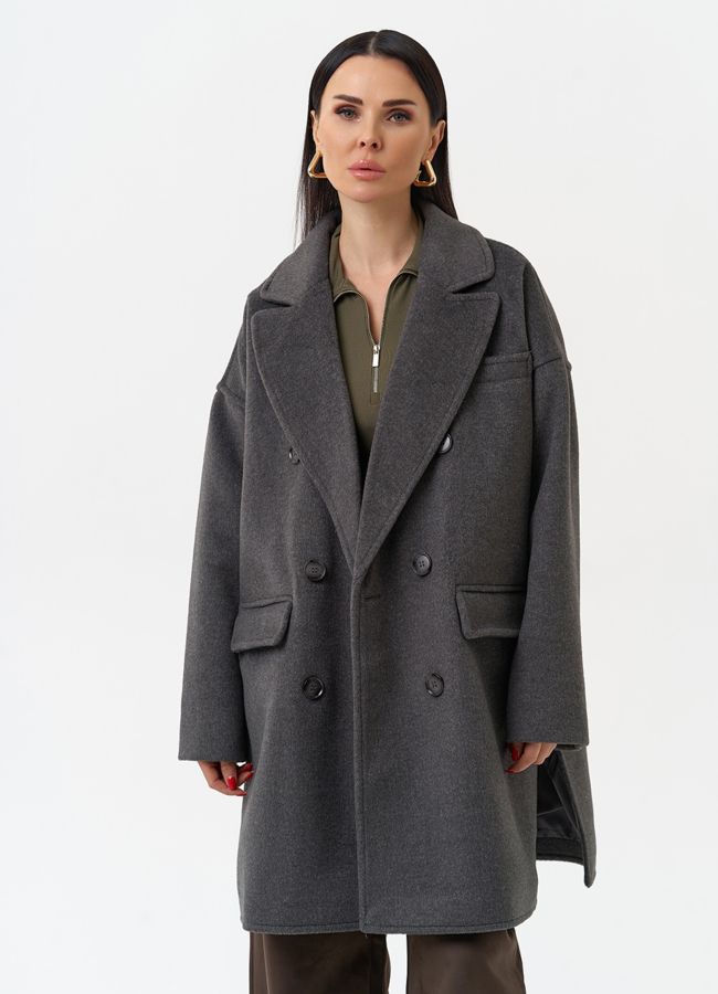 Женское укороченное пальто с поясом модель № 30196 универмаг малина