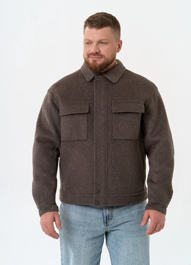 Мужское укороченное пальто модель № 32860 универмаг малина