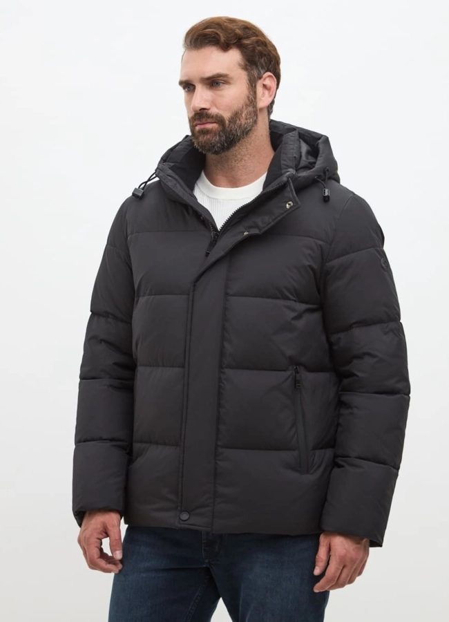 Мужской черный пуховик больших размеров модель № 30233 универмаг малина