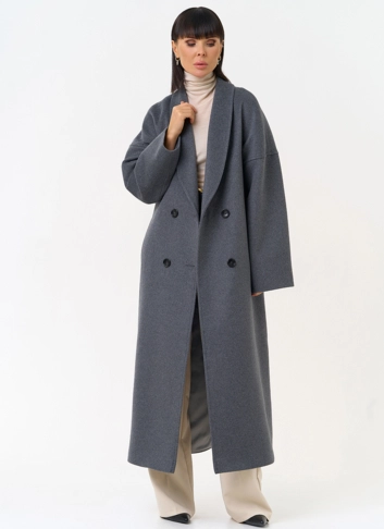 Женское пальто с воротником шаль