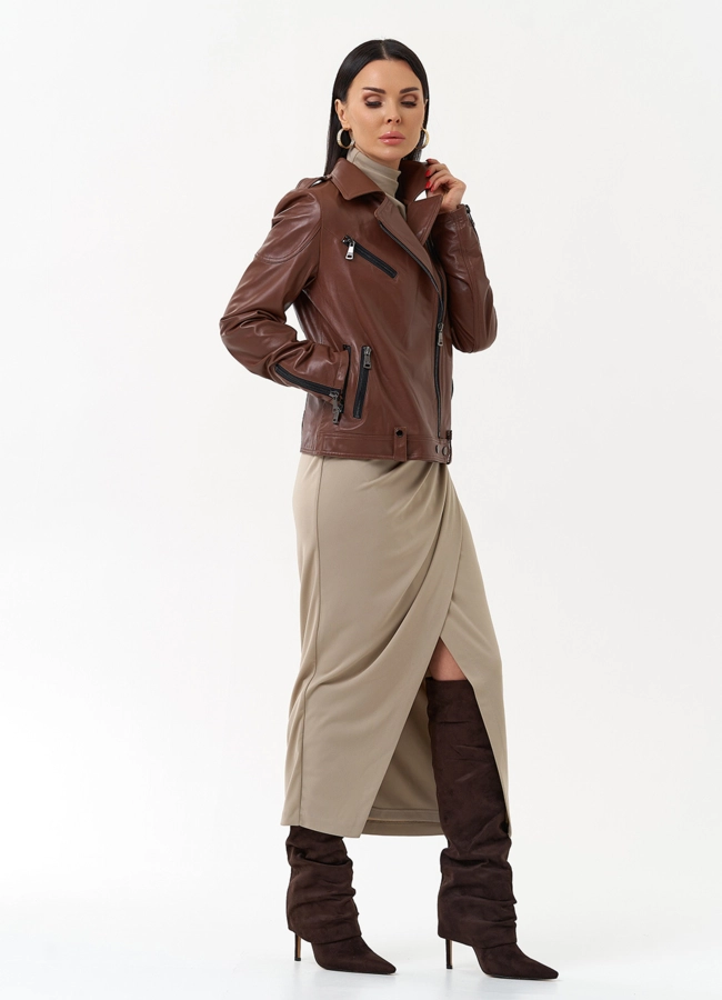 Женская куртка - косуха  модель № 21164 универмаг малина