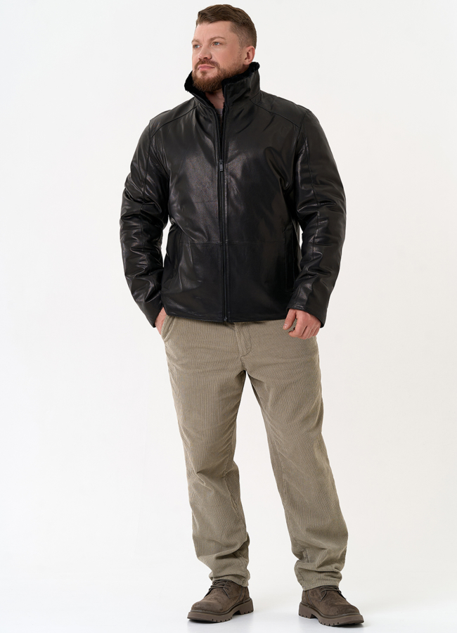 Мужская дубленка черного цвета модель № 31778 в кредит