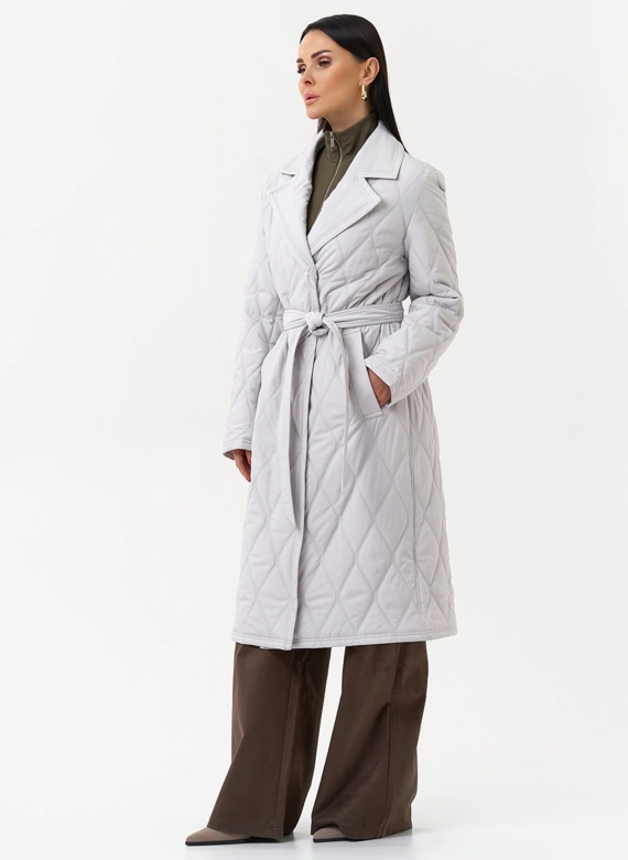 Женское утепленное пальто с английским воротником фото