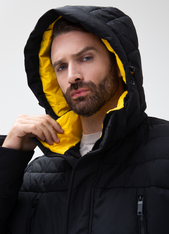 Мужской пуховик с капюшоном  модель № 27992 универмаг малина