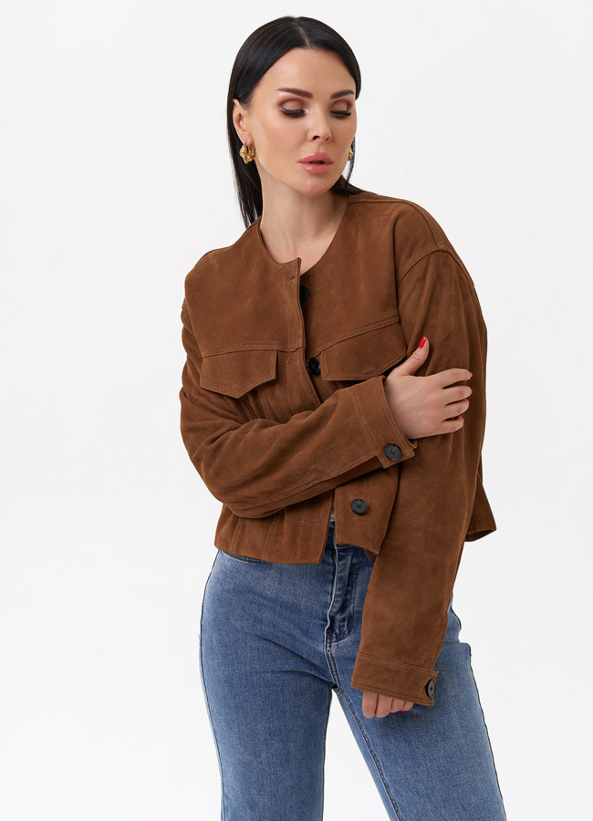 Куртка из натуральной замши модель № 29923 универмаг малина