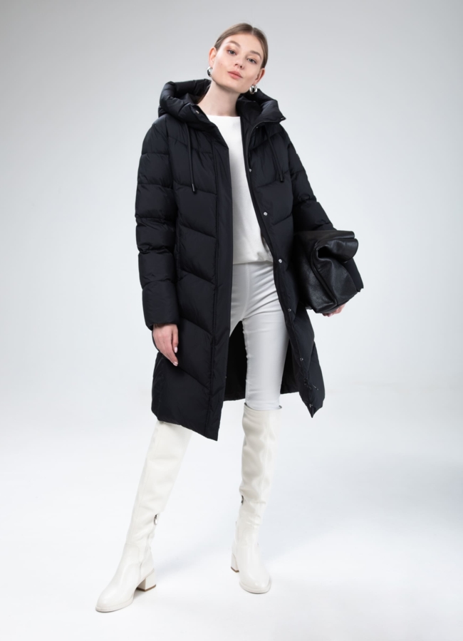 Женский пуховик с капюшоном  модель № 25804 в кредит