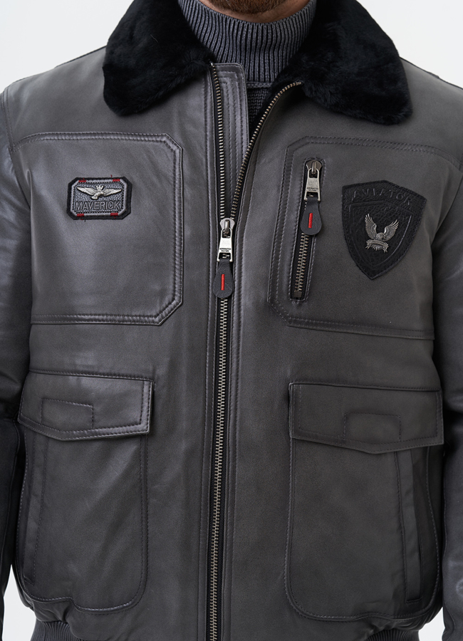 Мужская дубленка  модель № 29049 универмаг малина