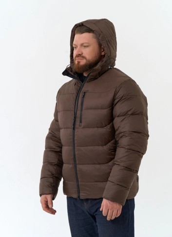 Мужской пуховик с капюшоном  фото